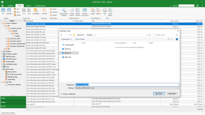 Windows saving dialogue for Excel file