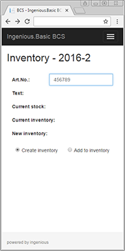Entering an article in an inventory document